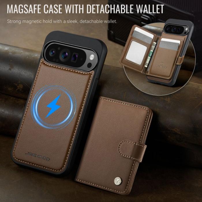 JEEHOOD - JEEHOOD J09 Fodral för Google Pixel 9 Pro XL - Brunt läder