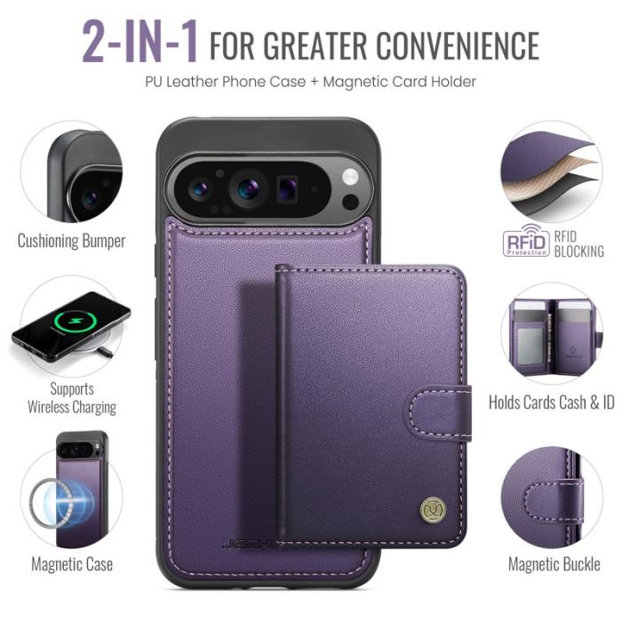 JEEHOOD - JEEHOOD J09 Fodral för Google Pixel 9 Pro XL Lila med RFID