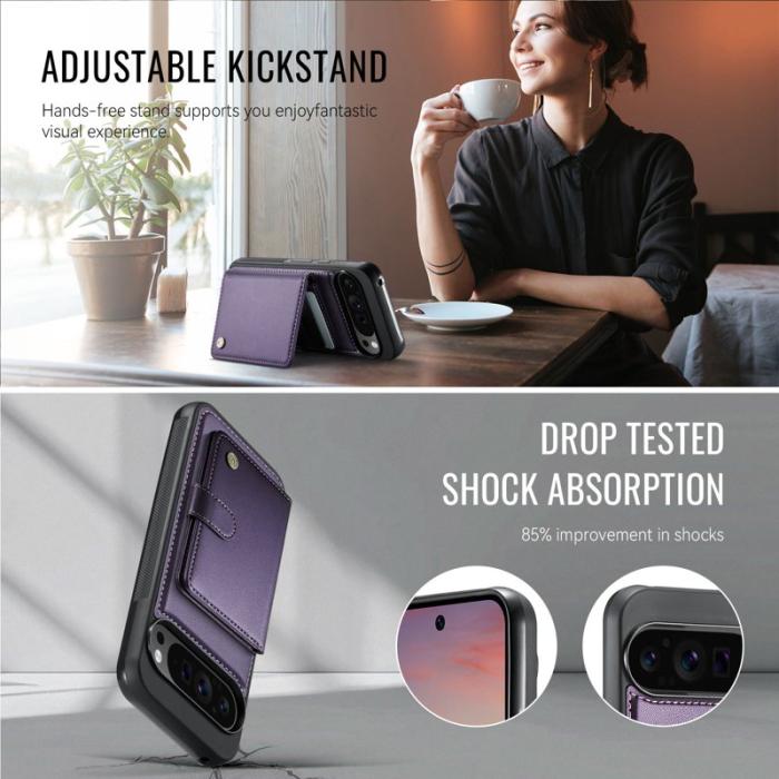 JEEHOOD - JEEHOOD J09 Fodral för Google Pixel 9 Pro XL Lila med RFID