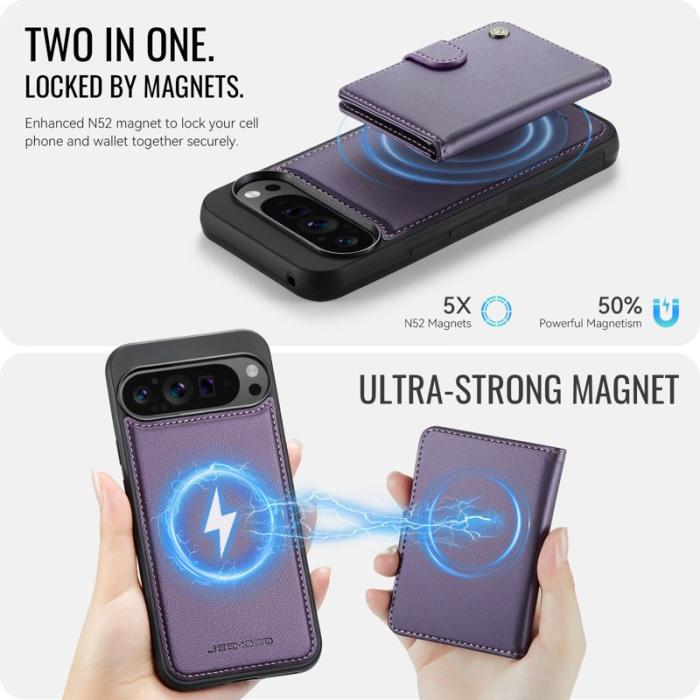 JEEHOOD - JEEHOOD J09 Fodral för Google Pixel 9 Pro XL Lila med RFID