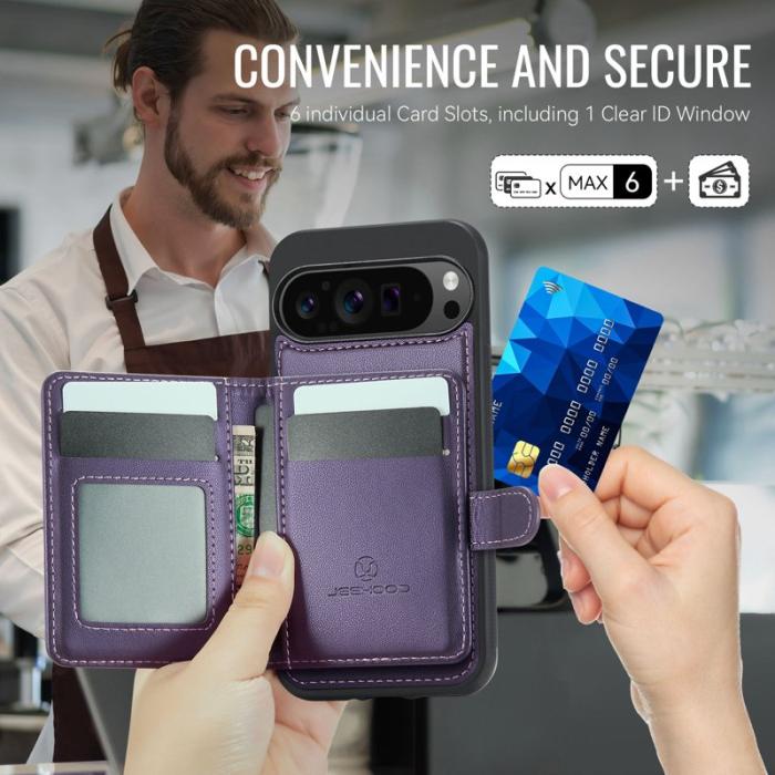 JEEHOOD - JEEHOOD J09 Fodral för Google Pixel 9 Pro XL Lila med RFID