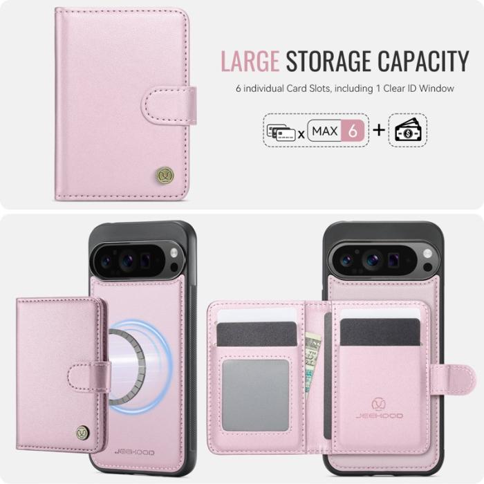 JEEHOOD - JEEHOOD J09 Fodral för Google Pixel 9 Pro XL - Rosa Leather