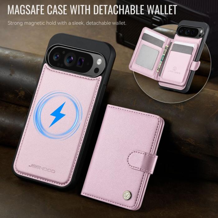 JEEHOOD - JEEHOOD J09 Fodral för Google Pixel 9 Pro XL - Rosa Leather