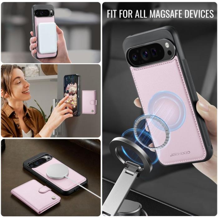 JEEHOOD - JEEHOOD J09 Fodral för Google Pixel 9 Pro XL - Rosa Leather
