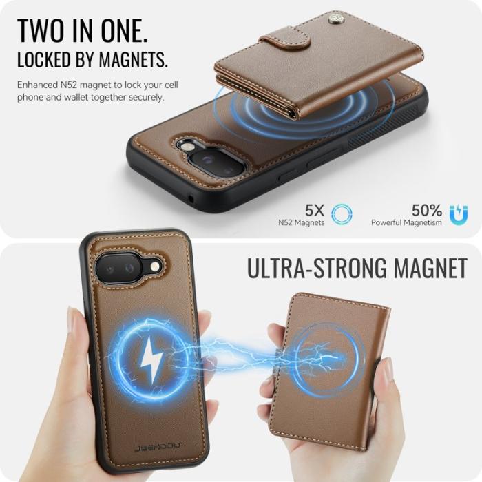 JEEHOOD - JEEHOOD J09 Fodral för Google Pixel 9a med RFID - Brun