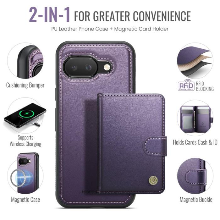 JEEHOOD - JEEHOOD J09 Fodral för Google Pixel 9a med RFID - Lila