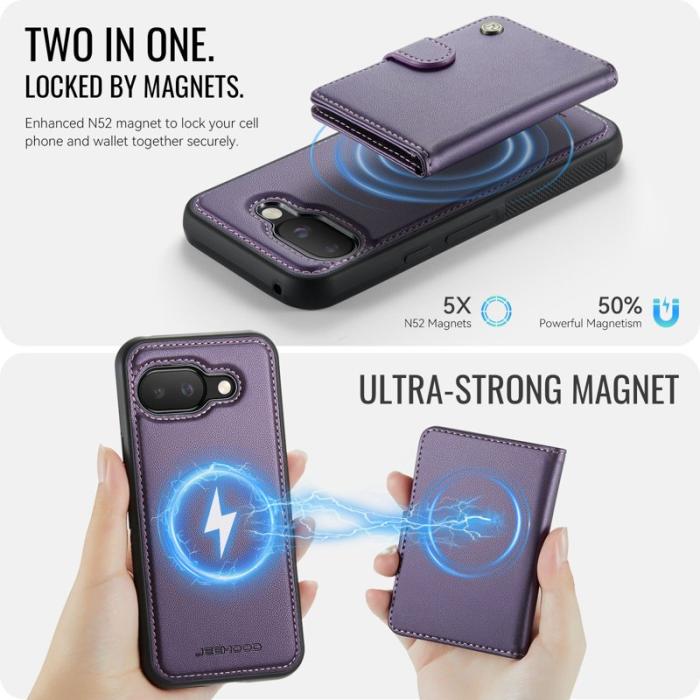 JEEHOOD - JEEHOOD J09 Fodral för Google Pixel 9a med RFID - Lila