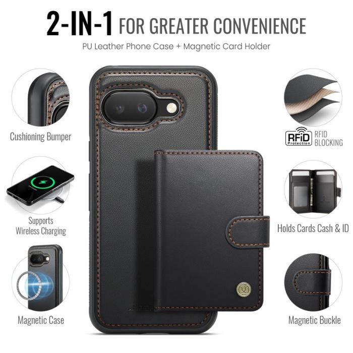 JEEHOOD - JEEHOOD J09 Fodral för Google Pixel 9a med RFID Skydd - Svart