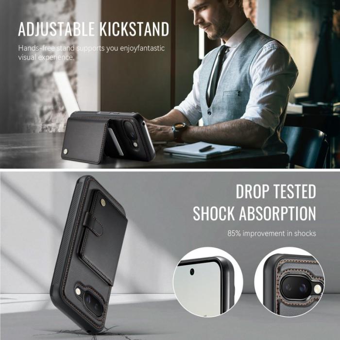 JEEHOOD - JEEHOOD J09 Fodral för Google Pixel 9a med RFID Skydd - Svart