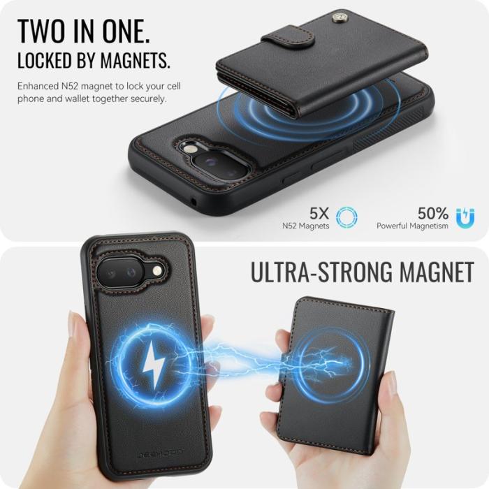 JEEHOOD - JEEHOOD J09 Fodral för Google Pixel 9a med RFID Skydd - Svart