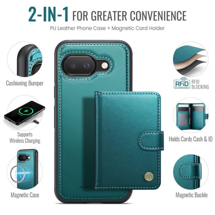 JEEHOOD - JEEHOOD J09 Fodral för Google Pixel 9a RFID Läder Grön