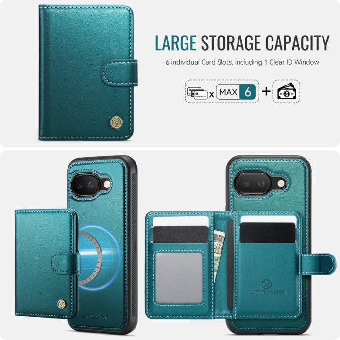 JEEHOOD - JEEHOOD J09 Fodral för Google Pixel 9a RFID Läder Grön