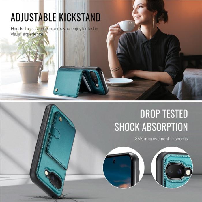 JEEHOOD - JEEHOOD J09 Fodral för Google Pixel 9a RFID Läder Grön