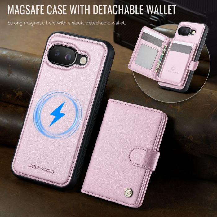 JEEHOOD - JEEHOOD J09 Fodral för Google Pixel 9a RFID Läder - Rosa