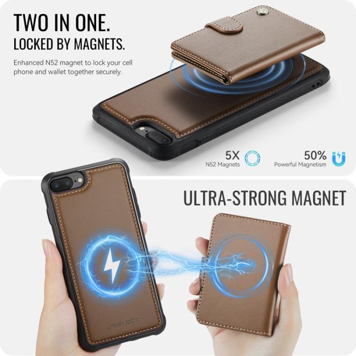 JEEHOOD - JEEHOOD J09 Fodral för iPhone 8 Plus / 7 Plus - Brun