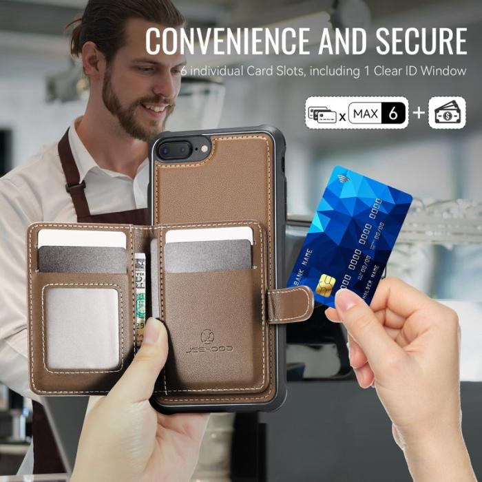 JEEHOOD - JEEHOOD J09 Fodral för iPhone 8 Plus / 7 Plus - Brun