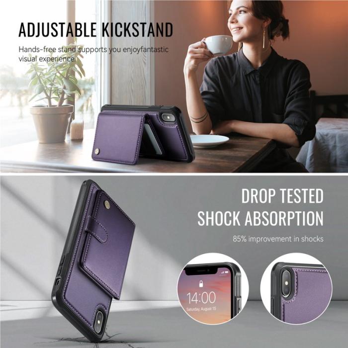 JEEHOOD - JEEHOOD J09 Fodral för iPhone XS Max 6.5 tum Lila RFID Blocking