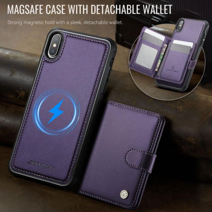 JEEHOOD - JEEHOOD J09 Fodral för iPhone XS Max 6.5 tum Lila RFID Blocking