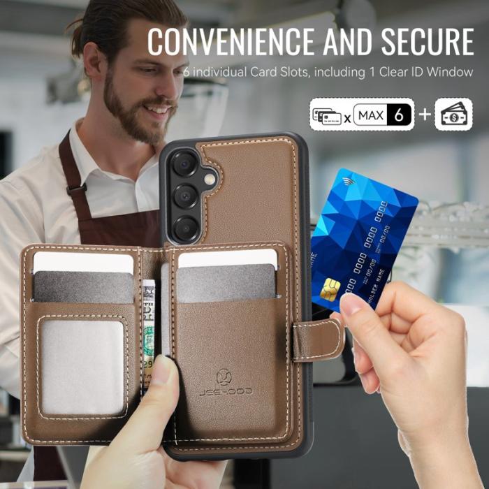 JEEHOOD - JEEHOOD J09 Fodral för Samsung Galaxy A15 5G/4G - Brun