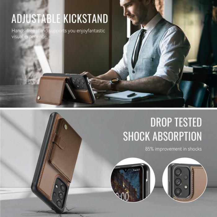 JEEHOOD - JEEHOOD J09 Fodral för Samsung Galaxy A33 5G - Brun