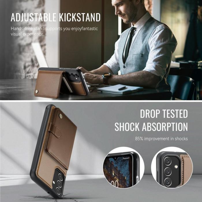 JEEHOOD - JEEHOOD J09 Fodral för Samsung Galaxy A34 5G - Brun