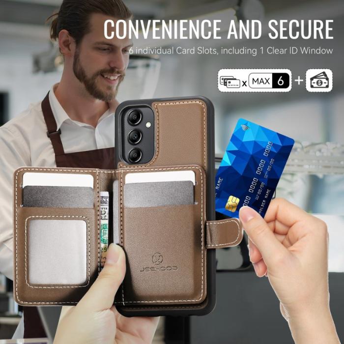JEEHOOD - JEEHOOD J09 Fodral för Samsung Galaxy A34 5G - Brun