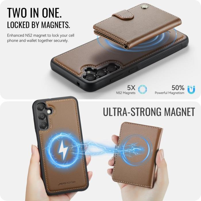 JEEHOOD - JEEHOOD J09 Fodral för Samsung Galaxy A35 5G - Brun
