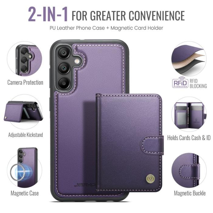 JEEHOOD - JEEHOOD J09 Fodral för Samsung Galaxy A35 5G Lila RFID Blocking