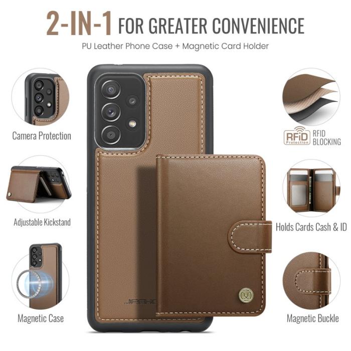 JEEHOOD - JEEHOOD J09 Fodral för Samsung Galaxy A52 5G - Brun