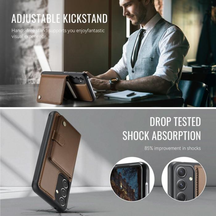 JEEHOOD - JEEHOOD J09 Fodral för Samsung Galaxy A54 5G - Brun