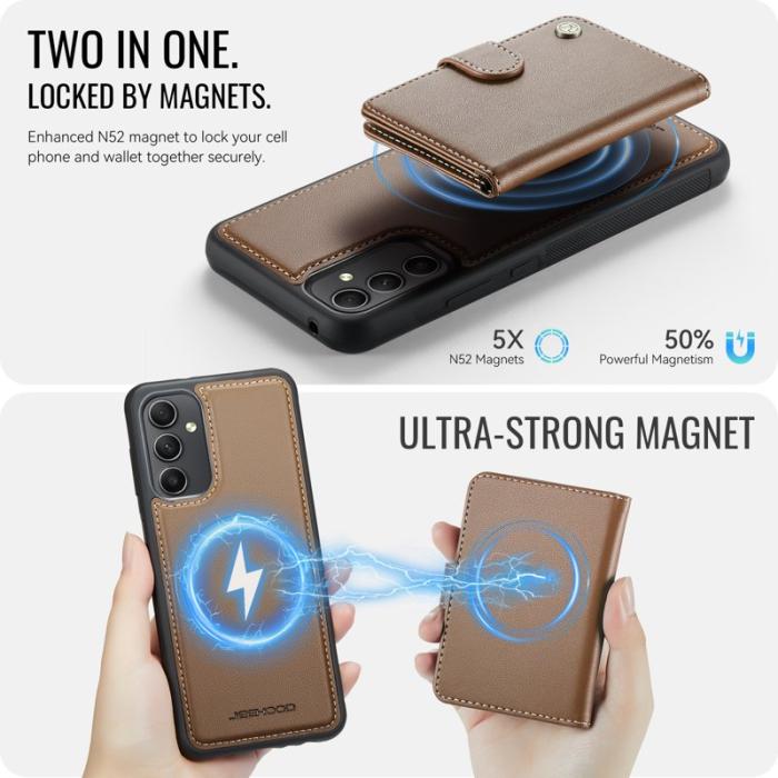 JEEHOOD - JEEHOOD J09 Fodral för Samsung Galaxy A54 5G - Brun