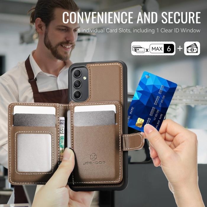 JEEHOOD - JEEHOOD J09 Fodral för Samsung Galaxy A54 5G - Brun