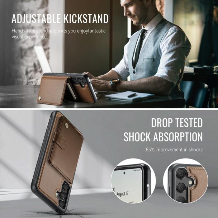 JEEHOOD - JEEHOOD J09 Fodral för Samsung Galaxy A55 5G - Brun