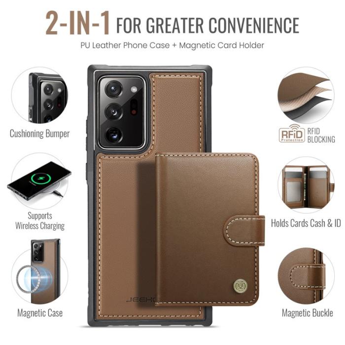 JEEHOOD - JEEHOOD J09 Fodral för Samsung Galaxy Note20 Ultra - Brun