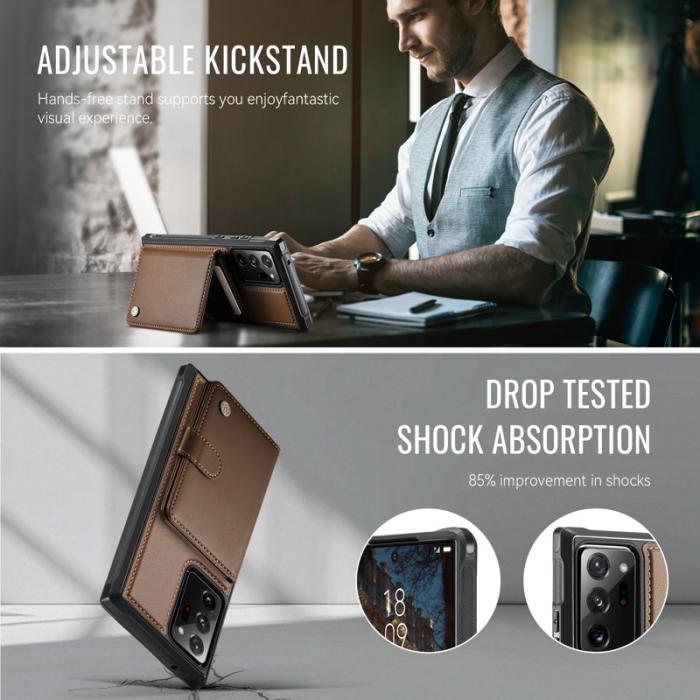 JEEHOOD - JEEHOOD J09 Fodral för Samsung Galaxy Note20 Ultra - Brun