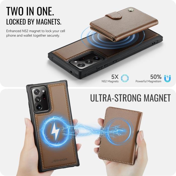 JEEHOOD - JEEHOOD J09 Fodral för Samsung Galaxy Note20 Ultra - Brun