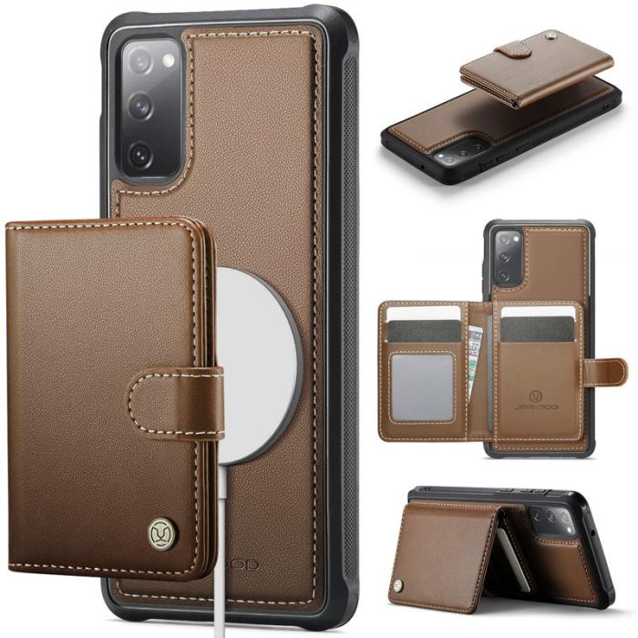 JEEHOOD - JEEHOOD J09 Fodral för Samsung Galaxy S20 FE - Brunt läder