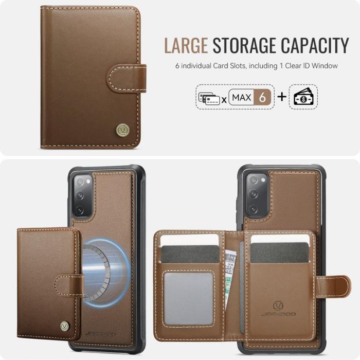JEEHOOD - JEEHOOD J09 Fodral för Samsung Galaxy S20 FE - Brunt läder
