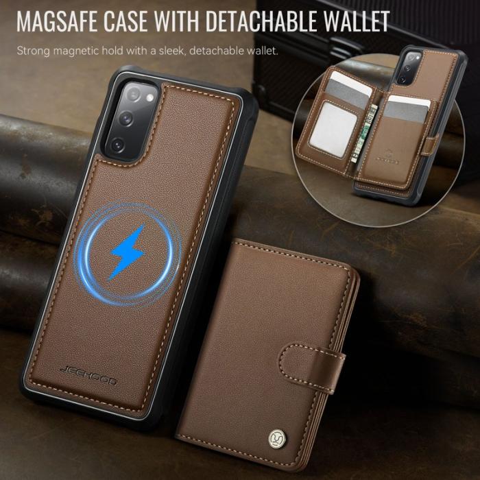 JEEHOOD - JEEHOOD J09 Fodral för Samsung Galaxy S20 FE - Brunt läder