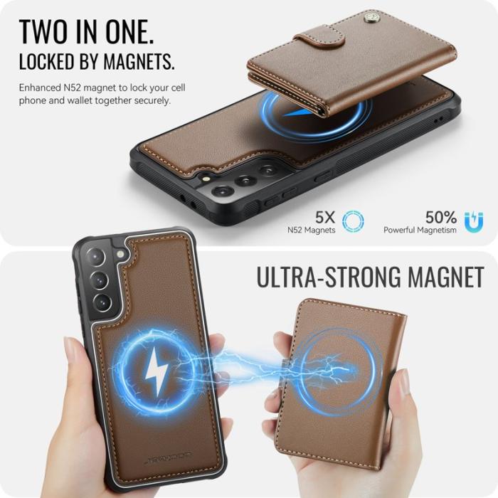 JEEHOOD - JEEHOOD J09 Fodral för Samsung Galaxy S21+ 5G - Brun