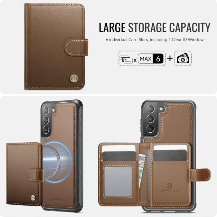 JEEHOOD - JEEHOOD J09 Fodral för Samsung Galaxy S21 FE 5G - Brun