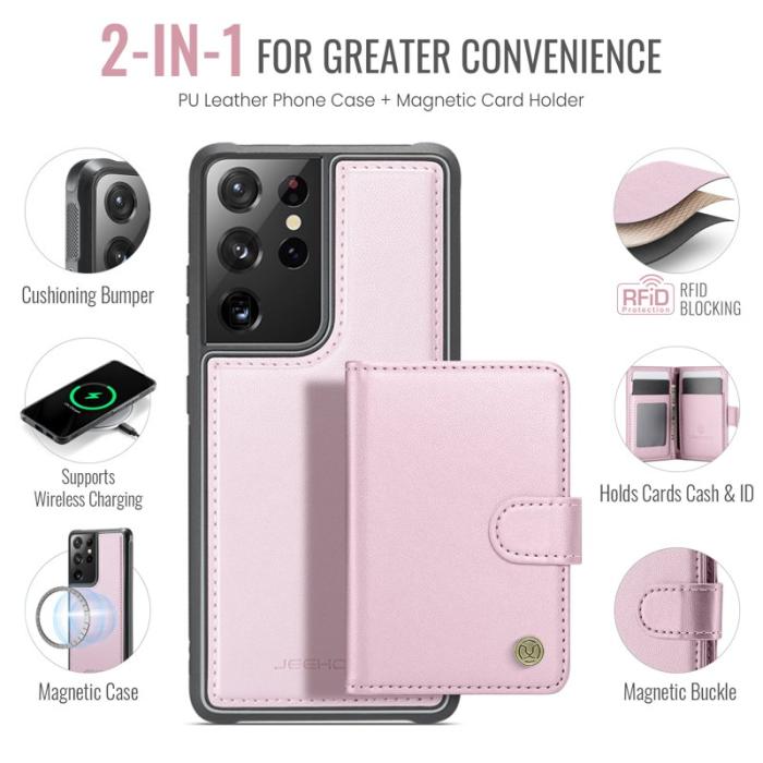 JEEHOOD - JEEHOOD J09 Fodral för Samsung Galaxy S21 Ultra 5G - Rosa