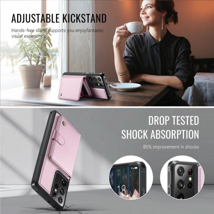 JEEHOOD - JEEHOOD J09 Fodral för Samsung Galaxy S21 Ultra 5G - Rosa