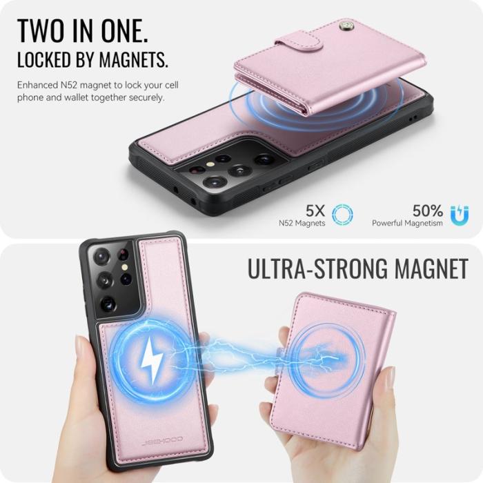 JEEHOOD - JEEHOOD J09 Fodral för Samsung Galaxy S21 Ultra 5G - Rosa