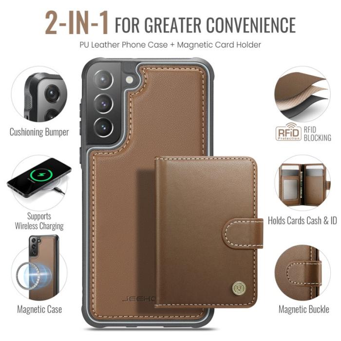 JEEHOOD - JEEHOOD J09 Fodral för Samsung Galaxy S22+ 5G - Brun