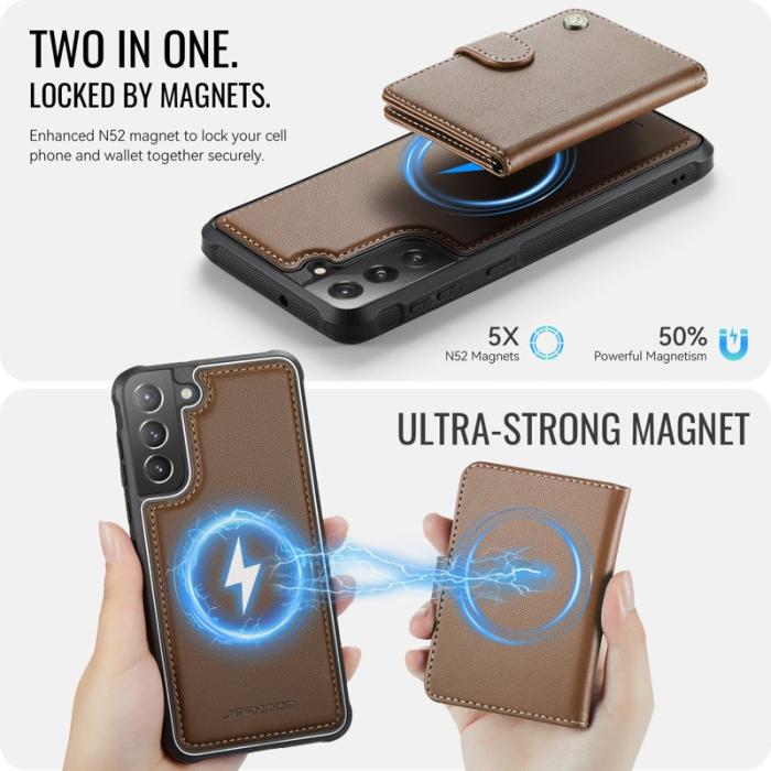 JEEHOOD - JEEHOOD J09 Fodral för Samsung Galaxy S22+ 5G - Brun