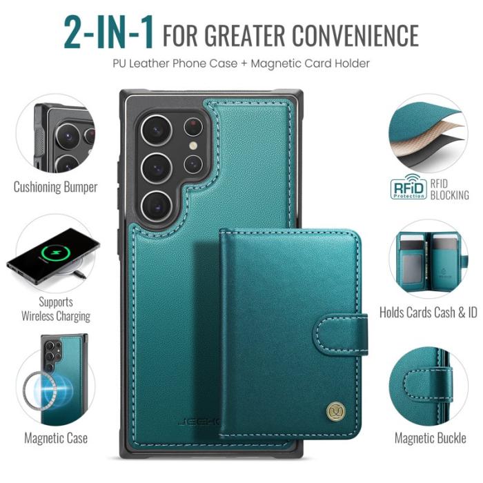 JEEHOOD - JEEHOOD J09 Fodral för Samsung Galaxy S22 Ultra 5G - Grön