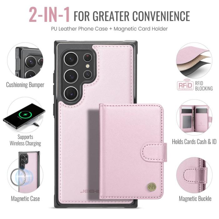 JEEHOOD - JEEHOOD J09 Fodral för Samsung Galaxy S22 Ultra 5G - Rosa