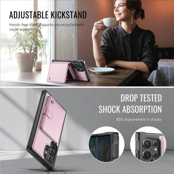 JEEHOOD - JEEHOOD J09 Fodral för Samsung Galaxy S22 Ultra 5G - Rosa