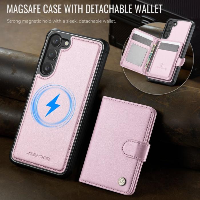 JEEHOOD - JEEHOOD J09 Fodral för Samsung Galaxy S23+ RFID Läder Rosa